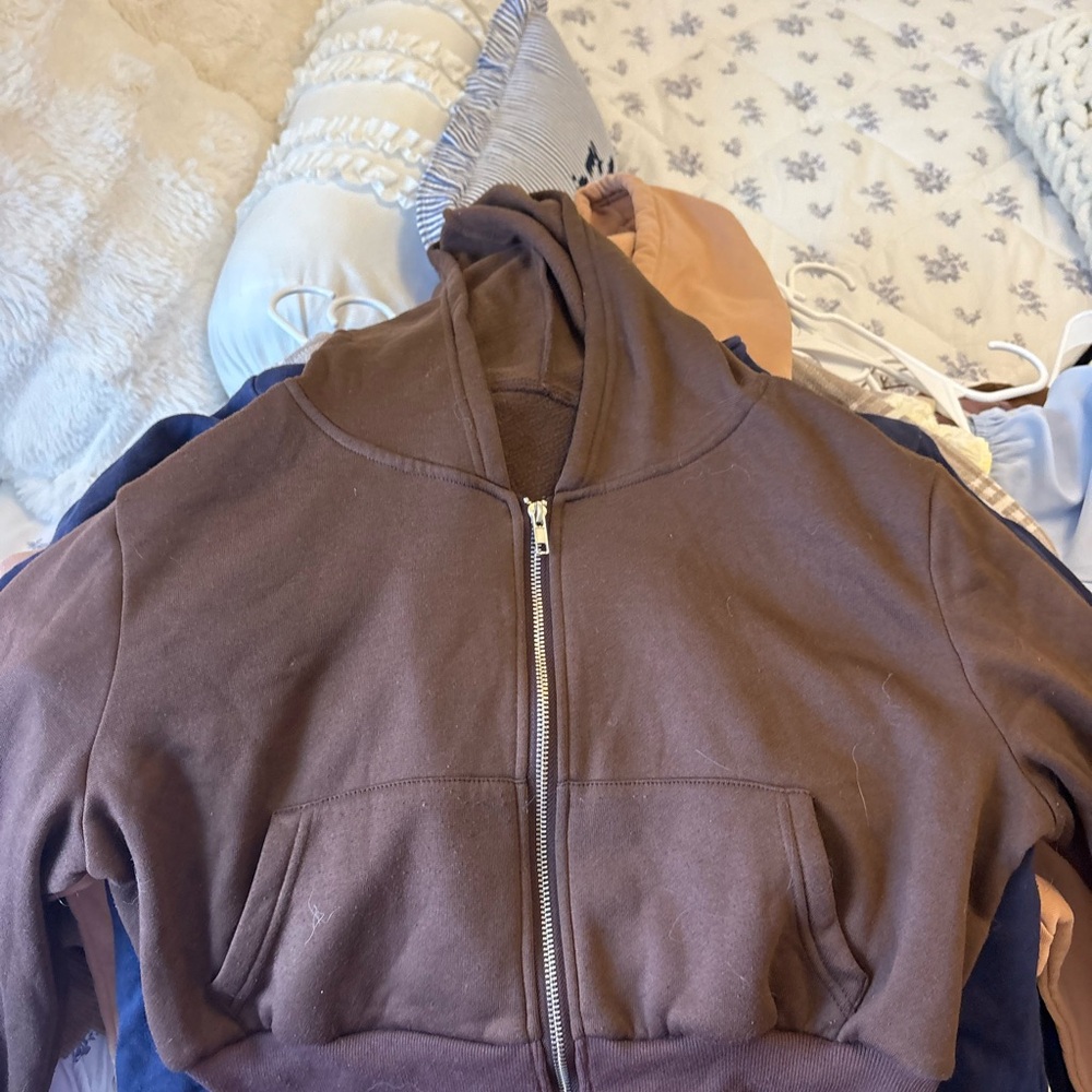 Brown Zip-Up Hoodie, gray, green (ALL 3!!!)